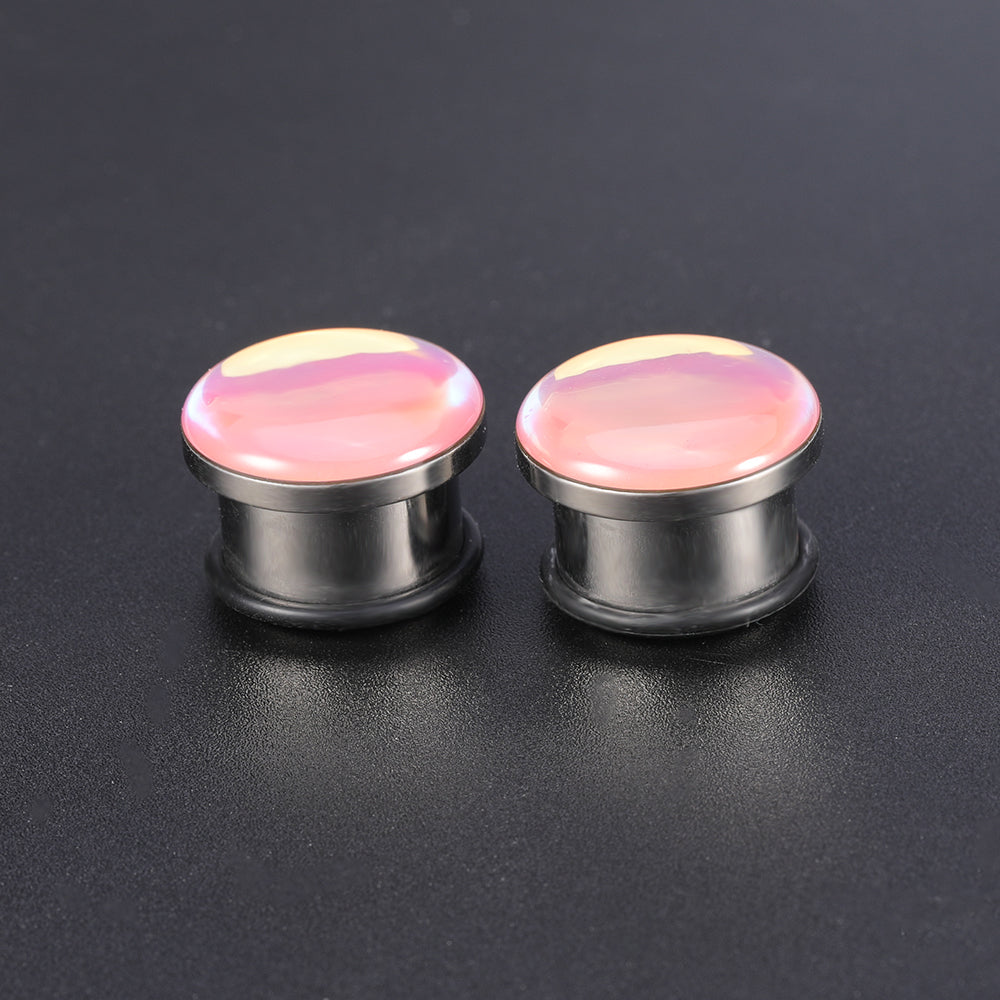 6-16mm-Stainless-Steel-Pink-Changing-Ear-Tunnels-Single-Flare-Expander-Ear-Plug