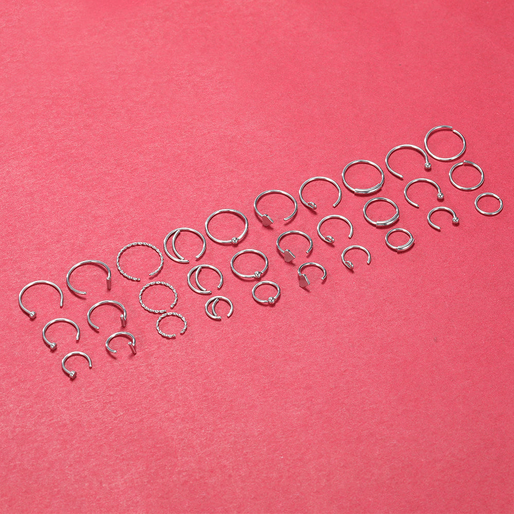 60-Pcs-Set-Stainless-Steel-Nose-Rings-Crystal-Acrylic-Nose-Bone-Piercing-Economic-Set