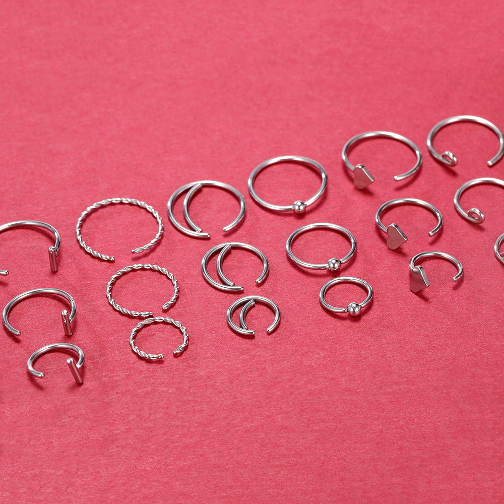 60-Pcs-Set-Stainless-Steel-Nose-Rings-Crystal-Acrylic-Nose-Bone-Piercing-Economic-Set