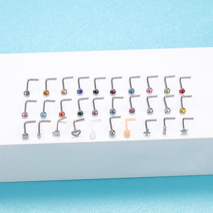 60-Pcs-Set-Stainless-Steel-Nose-Rings-Crystal-Acrylic-L-Shaped-Piercing-Economic-Set