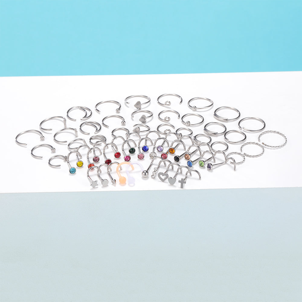 60-Pcs-Set-Stainless-Steel-Nose-Rings-Crystal-Acrylic-Nose-Screws-Economic-Set