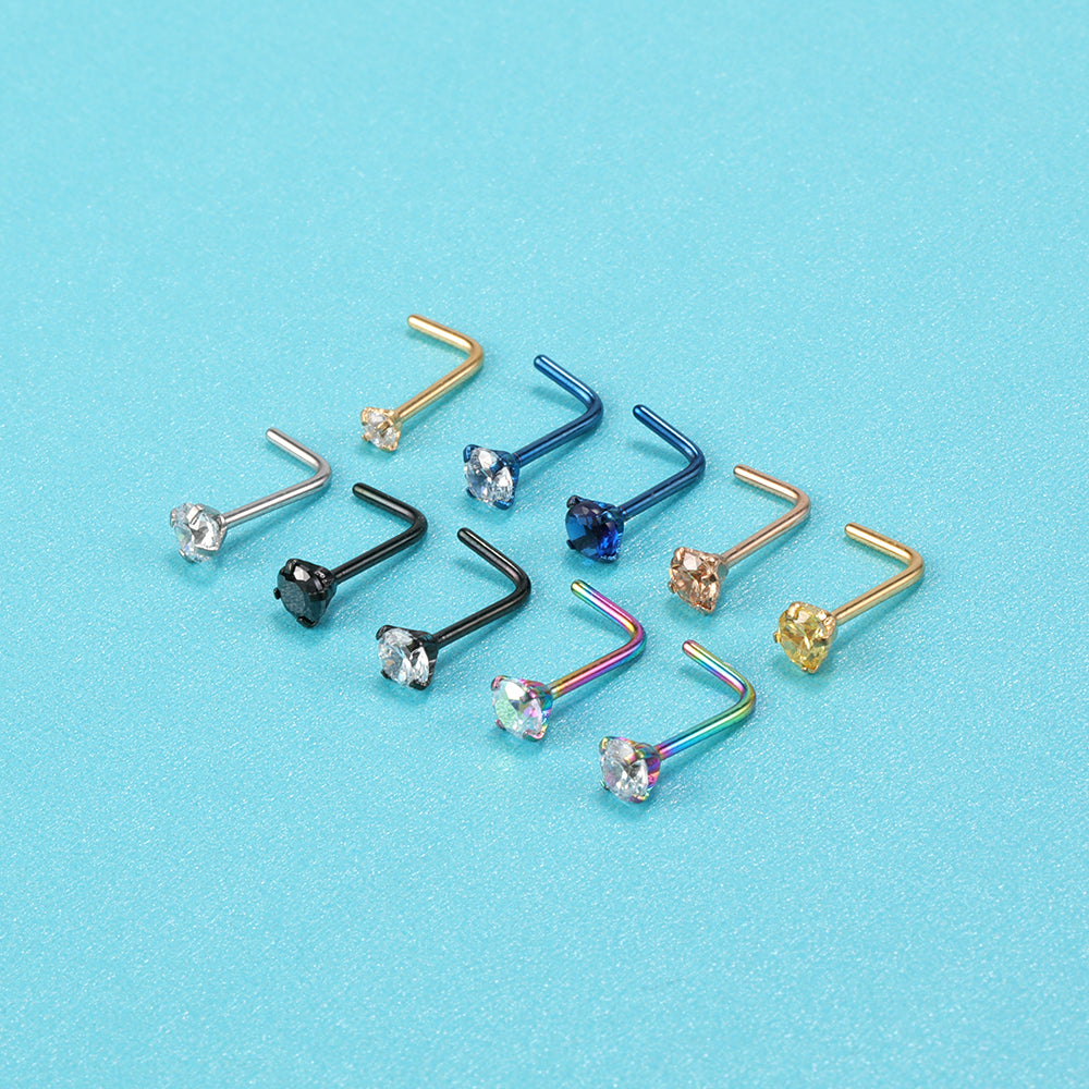 10-Pcs-Set-Multicolor-Nose-Piercings-Zirconia-Nose-Stud-L-Shaped-Economic-Set