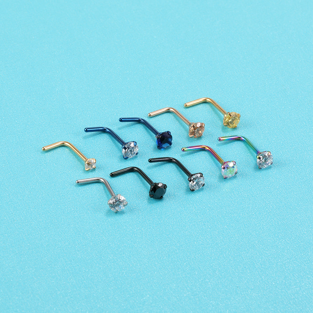 l shape nose stud