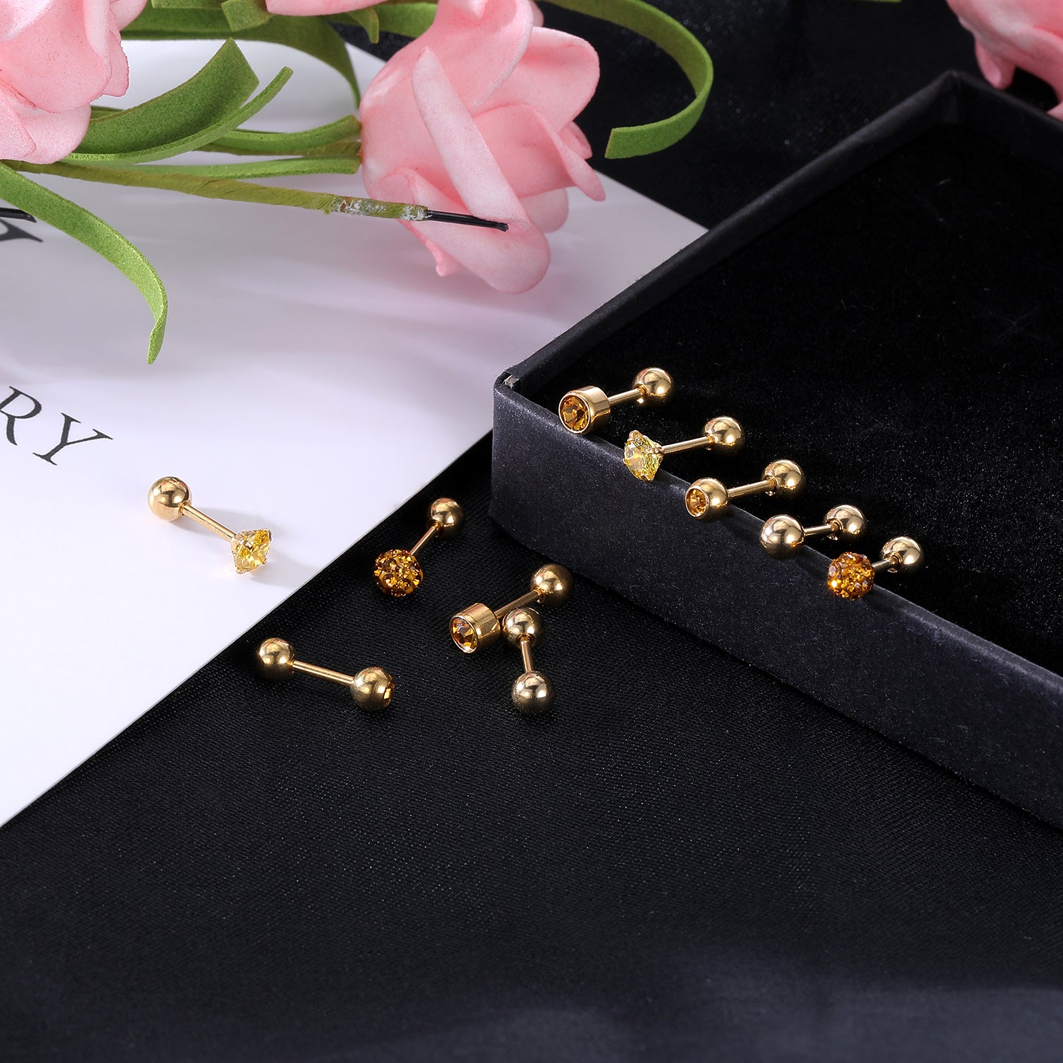 10pcs-set-18g-ball-crystal-stud-earring-gold-ear-stud-economic-set