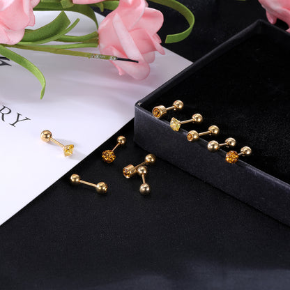 10pcs-set-18g-ball-crystal-stud-earring-gold-ear-stud-economic-set