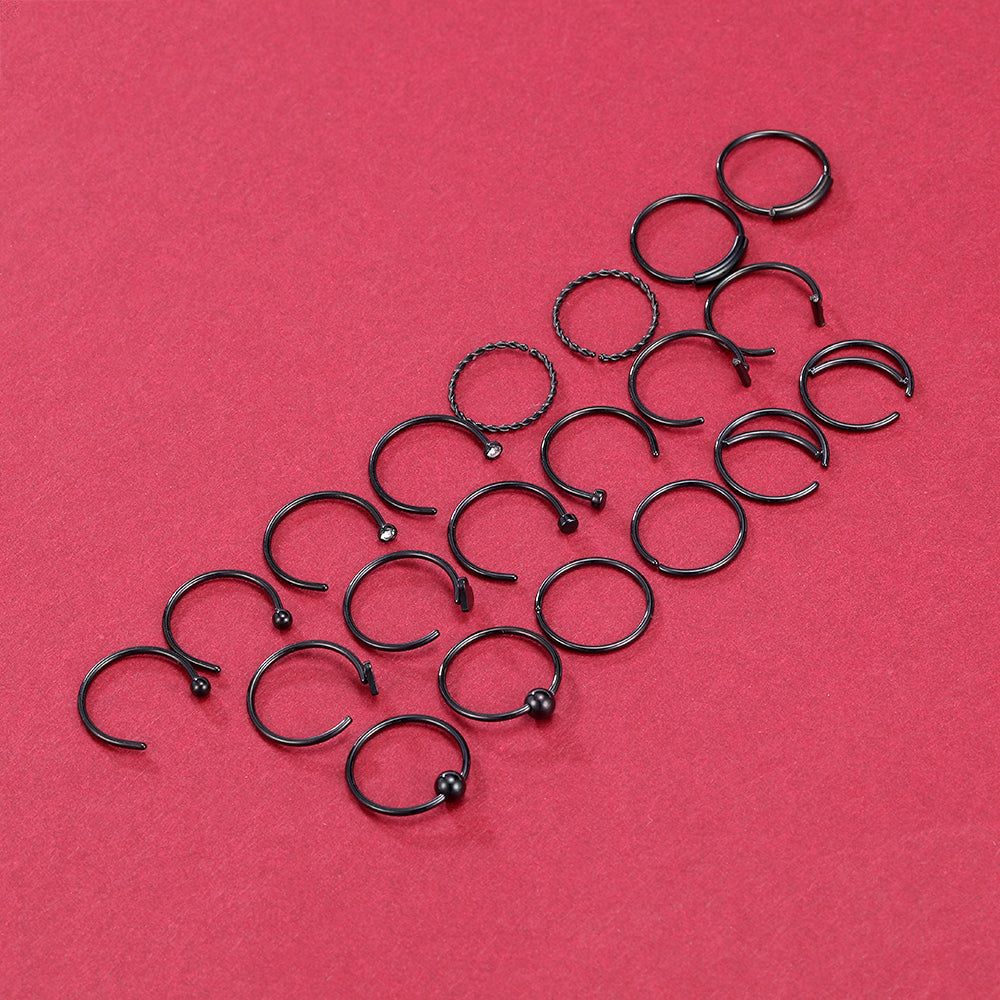 44-Pcs-Set-Black-Nose-Rings-Piercing-Nose-Bone-L-Shaped-Nose-Screws-Stud-Economic-Set