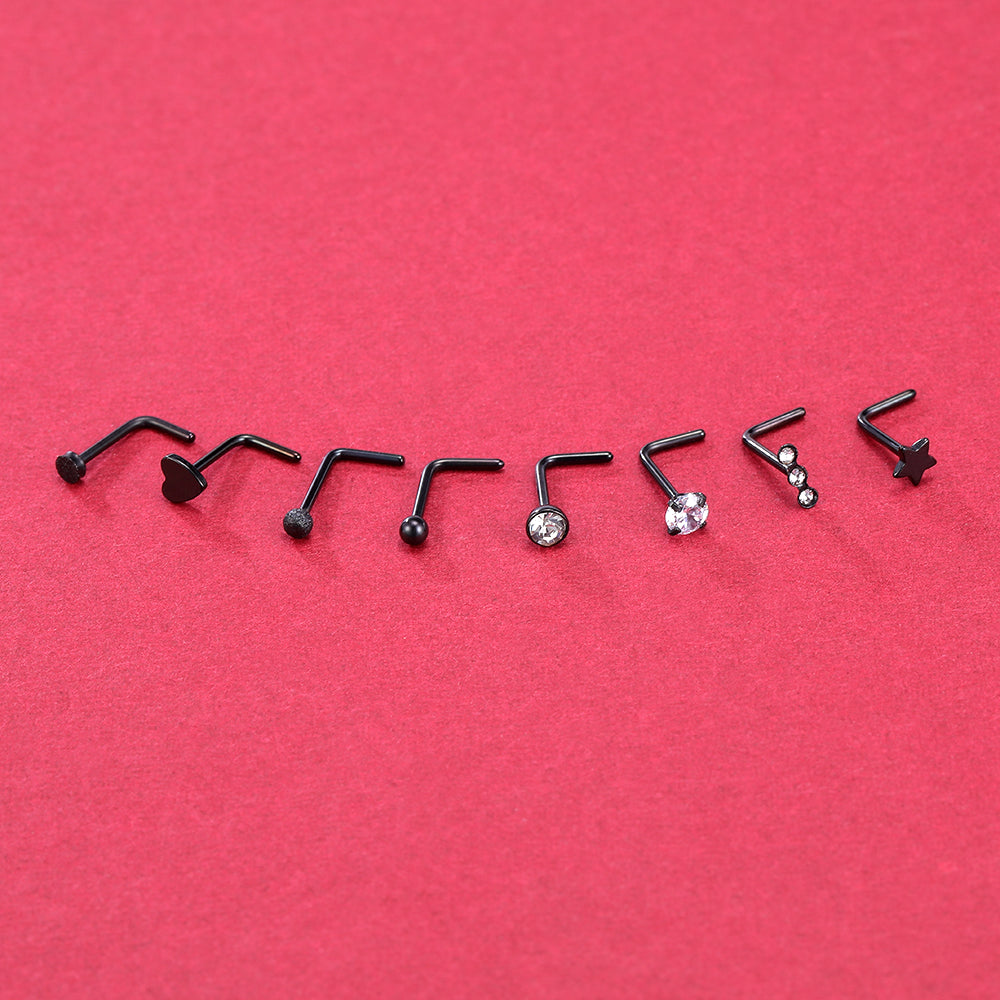 44-Pcs-Set-Black-Nose-Rings-Piercing-Nose-Bone-L-Shaped-Nose-Screws-Stud-Economic-Set