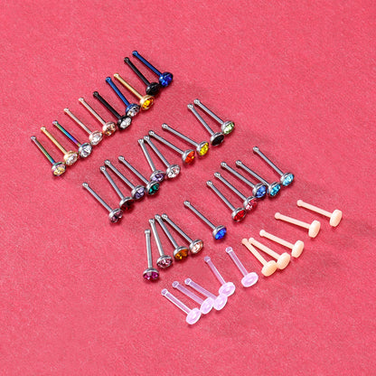 40-Pcs-Set-Multicolor-Nose-Rings-Crystal-Clear-Bioflex-Nose-Bone-Piercing-Economic-Set