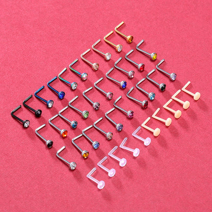 40-Pcs-Set-L-Shaped-Nose-Rings-Multicolor-Clear-Bioflex-Nose-Piercing-Economic-Set