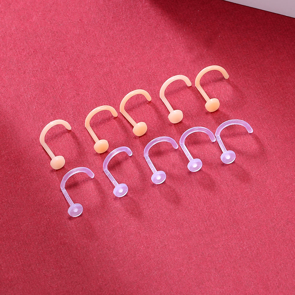 40-Pcs-Set-20g-Nose-Screw-Rings-Multicolor-Clear-Bioflex-Nose-Piercing-Economic-Set