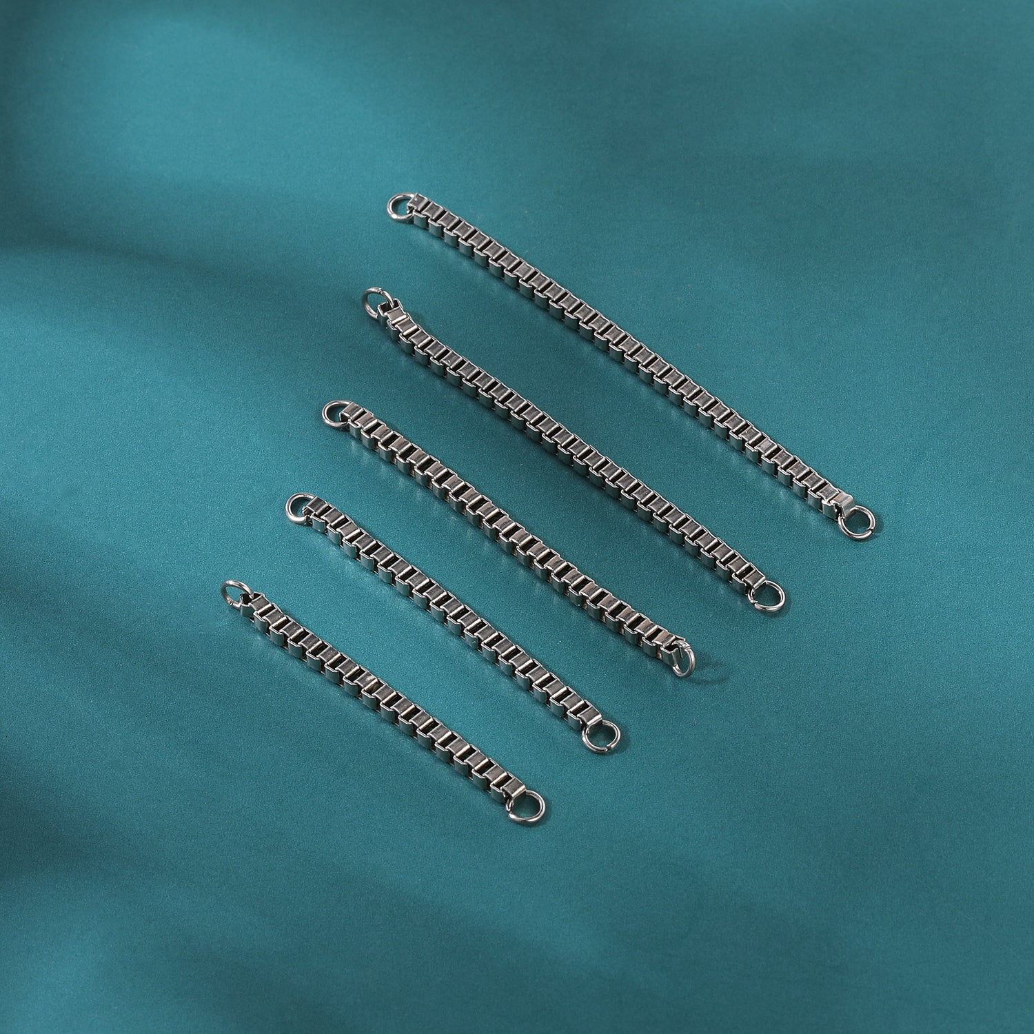 5pcs-set-silver-stainless-steel-nose-stud-chain-economic-set