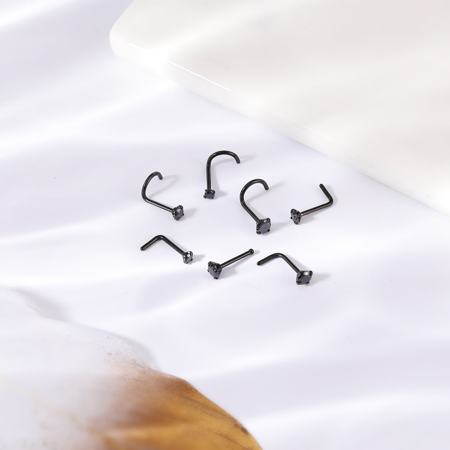 6-pcs-set-20g-black-crystal-nose-rings-black-nose-stud-nose-corkscrew-piercing