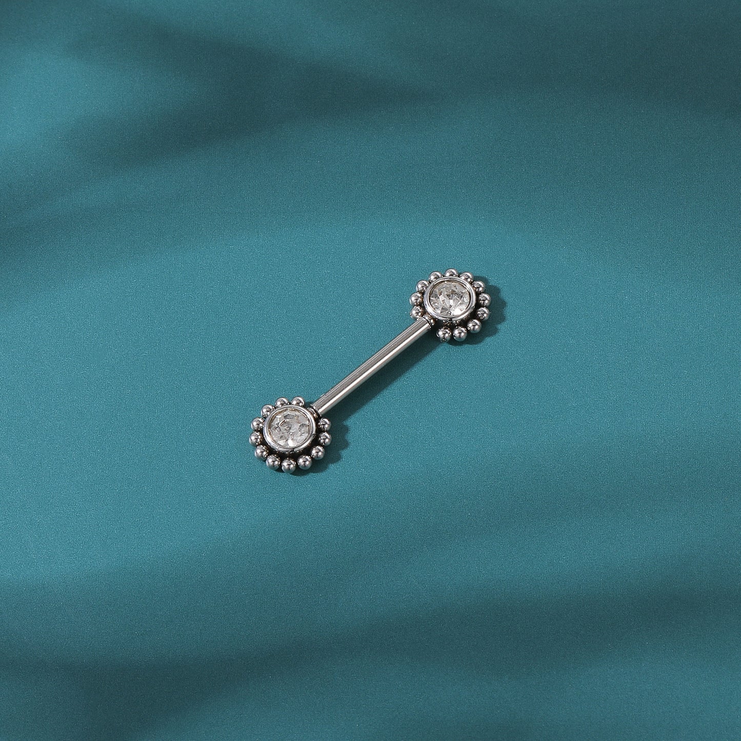 2pcs 14G Plug-in Nipple Ring Crystal Ball Nipple Piercings