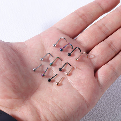 5Pcs/Set 20g Round Ball Nose Ring Piercing Nose Bone Stud