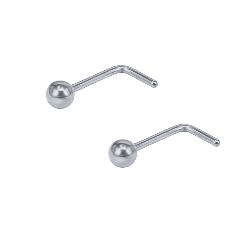 Silver l deals shaped nose stud