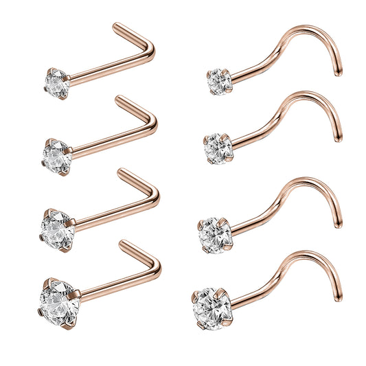 8pcs-set-cz-nose-piercing-l-shaped-screws-rose-gold-nose-rings-economic-set