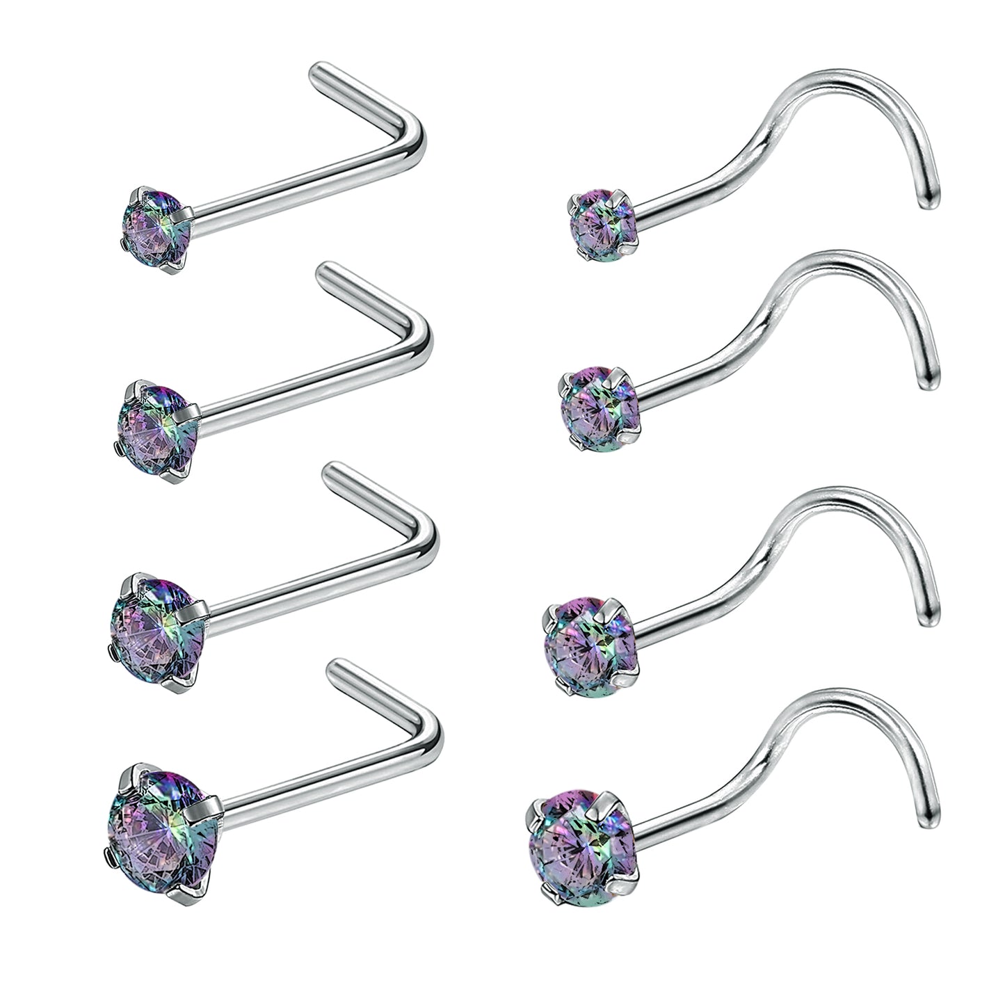 8pcs-set-mix-color-cz-nose-piercing-l-shaped-screws-silver-nose-rings-economic-set