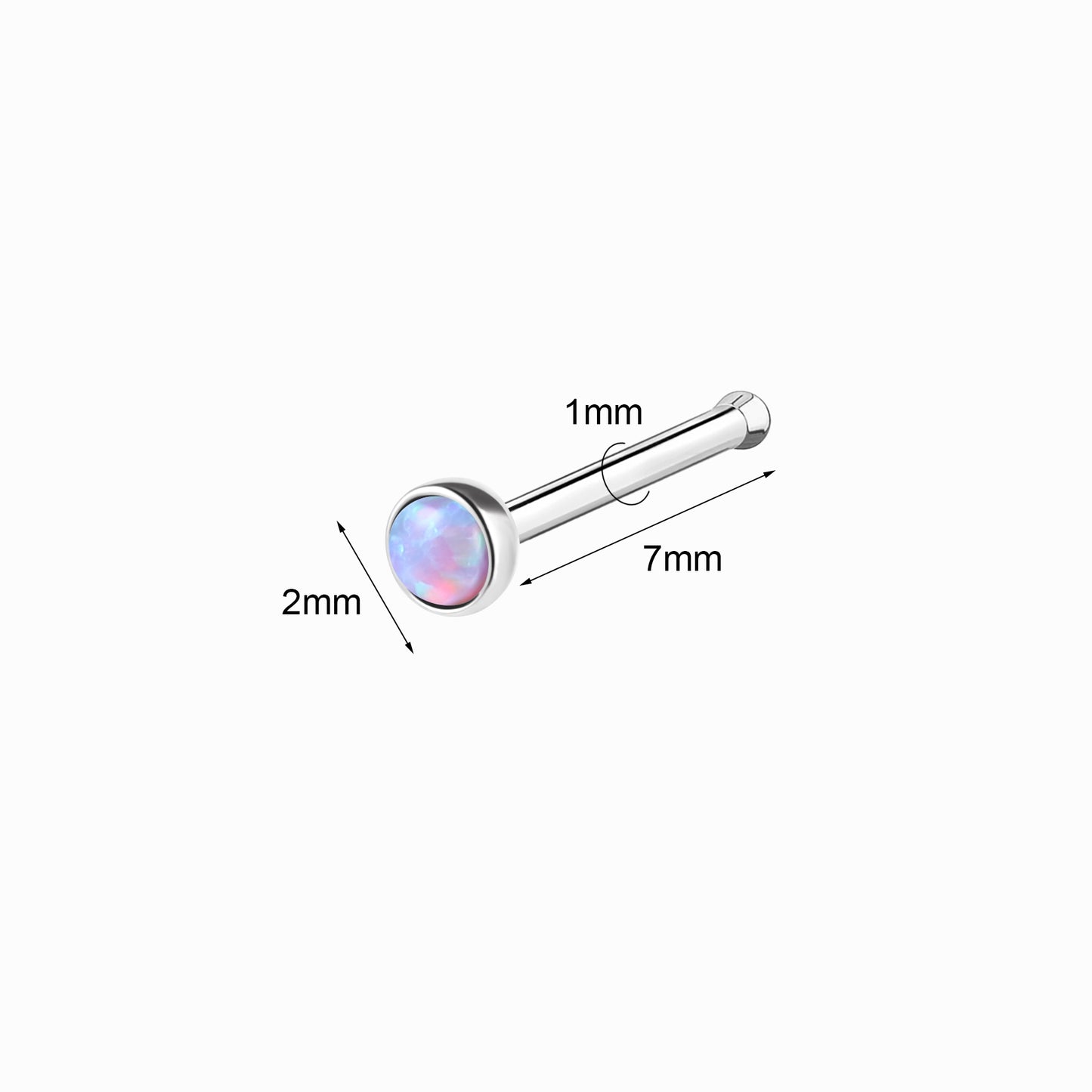 20g Nose Bone Piercing Natural Opal Stone Nose Stud