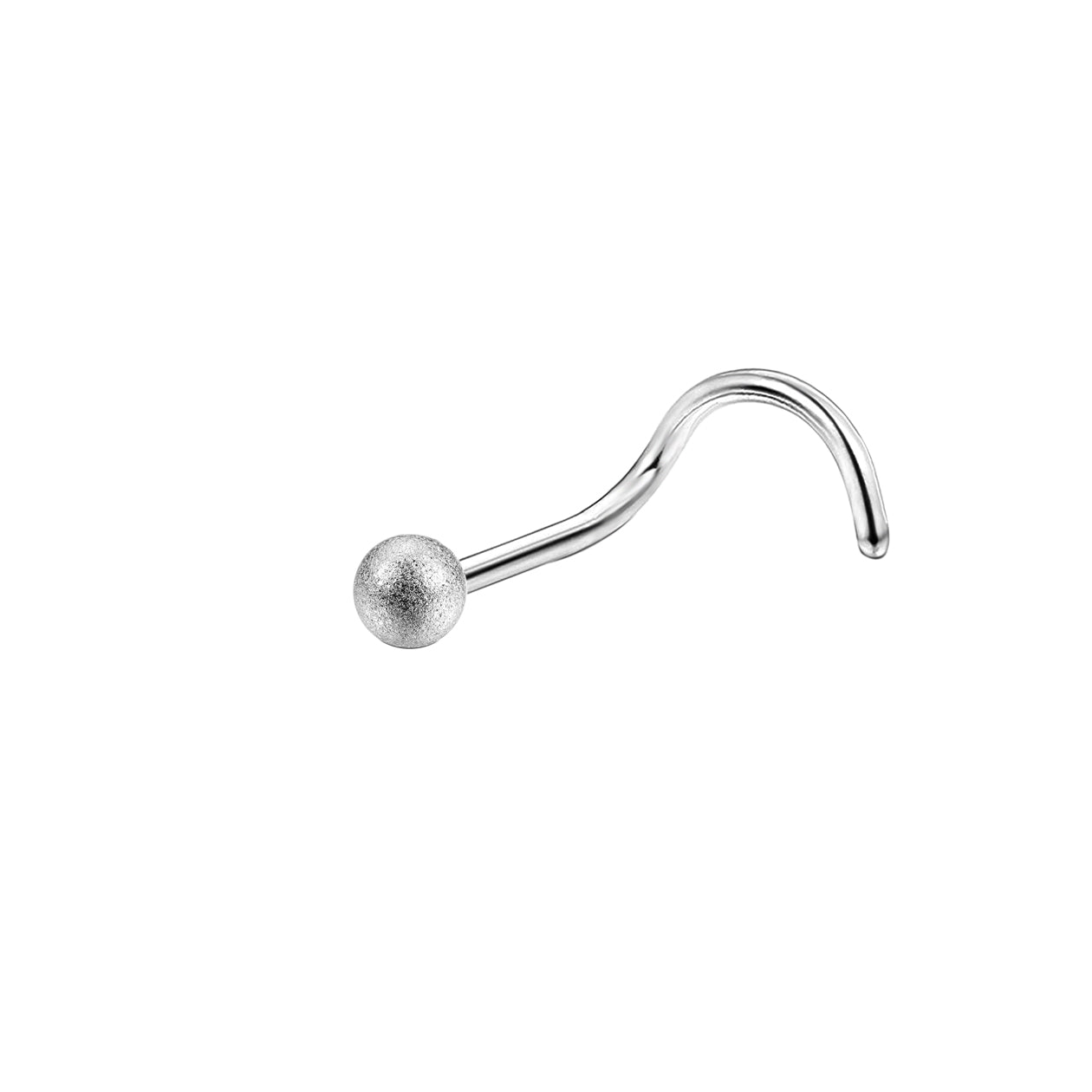 20G Frosted Ball Nose Studs Piercing Nose Bone Shape L Shape Crokscrew Nose Rings Stainless Steel Nostril Piercing