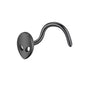 20G Black Alien Nose Studs Piercing Nose Bone Shape L Shape Crokscrew Nose Rings Stainless Steel Nostril Piercing