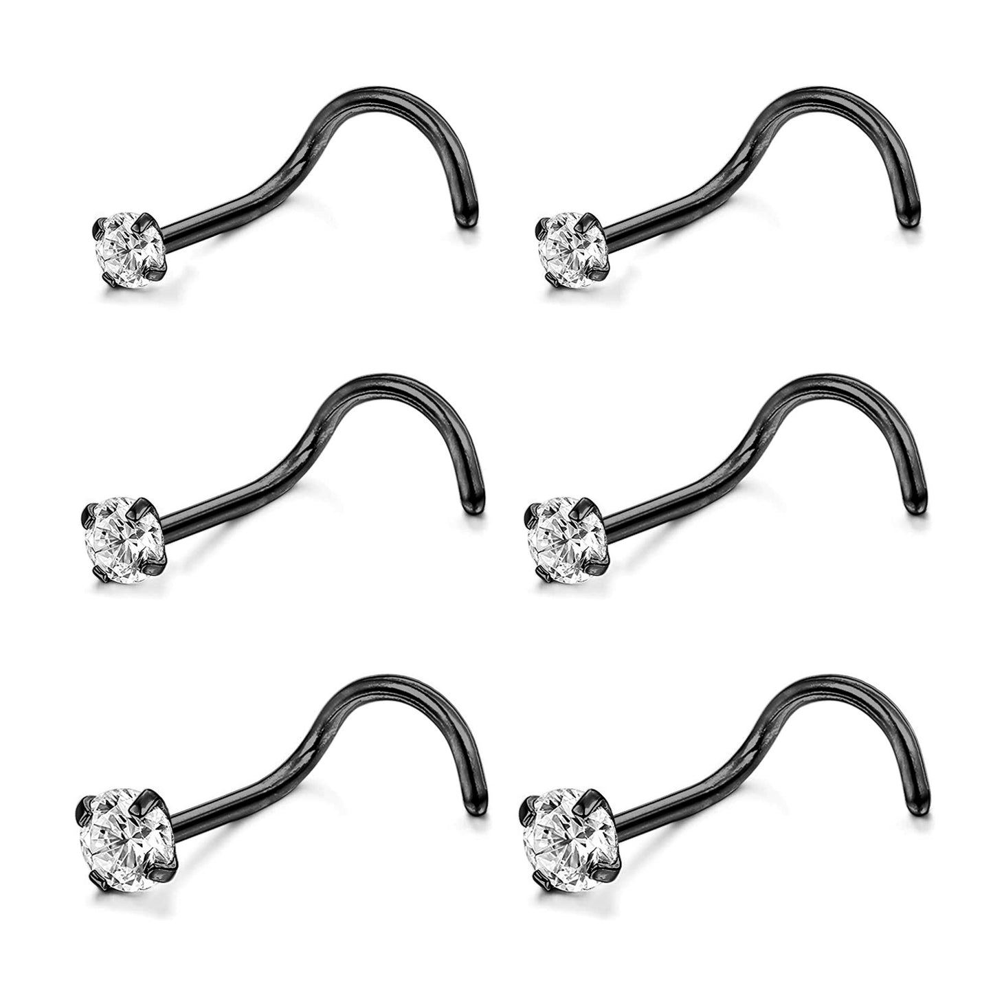 6pcs-set-black-nose-stud-rings-crystal-nose-corkscrew-piercing-economic-set