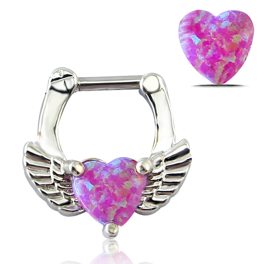 16G-Septum-Clicker-Pink-Opal-Heart-Helix-Tragus-Cartilage-Piercing