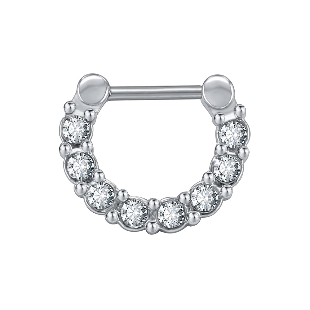 316L-Stainless-Steel-16G-Septum-Clicker-White-Zirconia-Cartilage-Helix-Earring