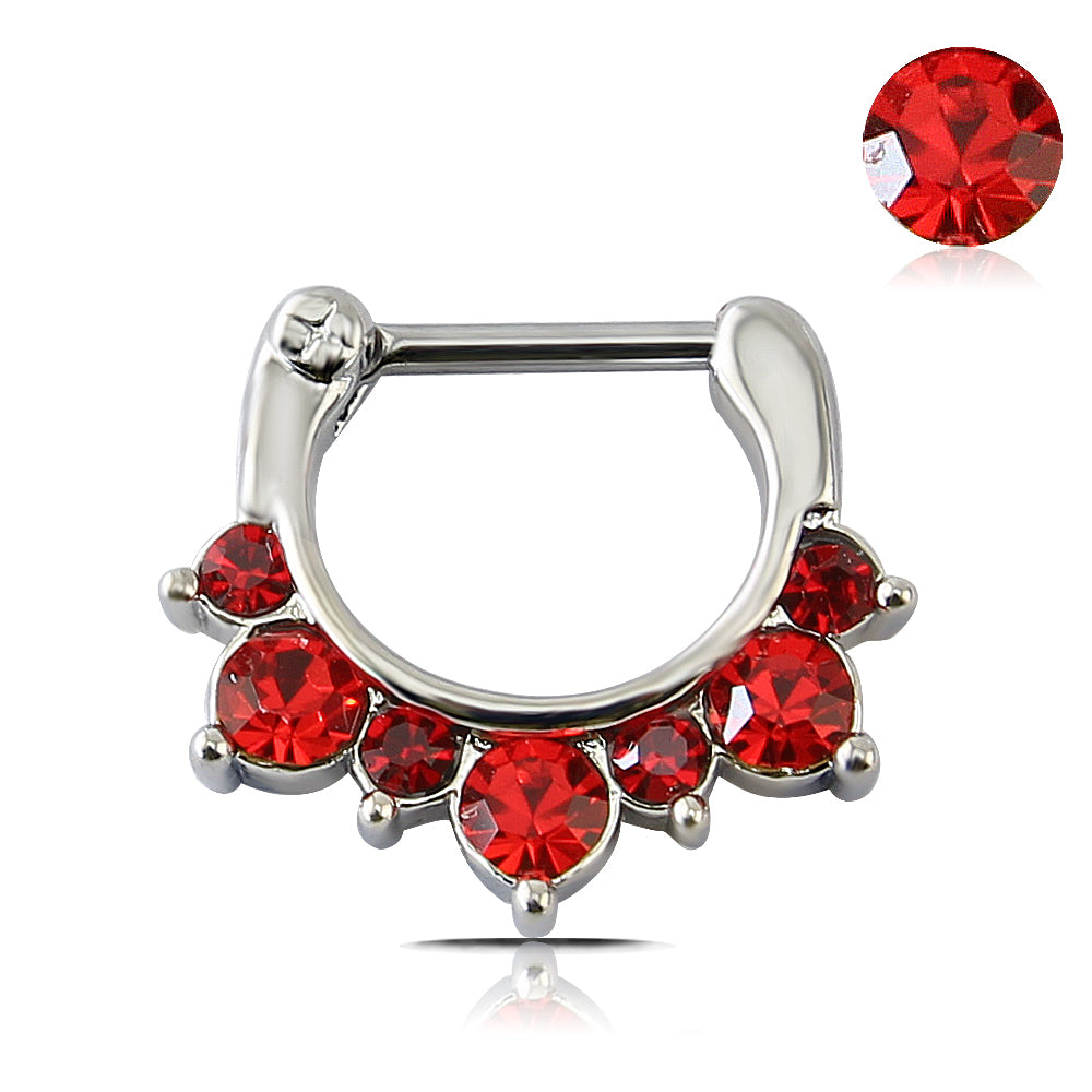 Red-Zirconia-Septum-Clicker-16g-Helix-Tragus-Cartilage-Piercing-Jewelry