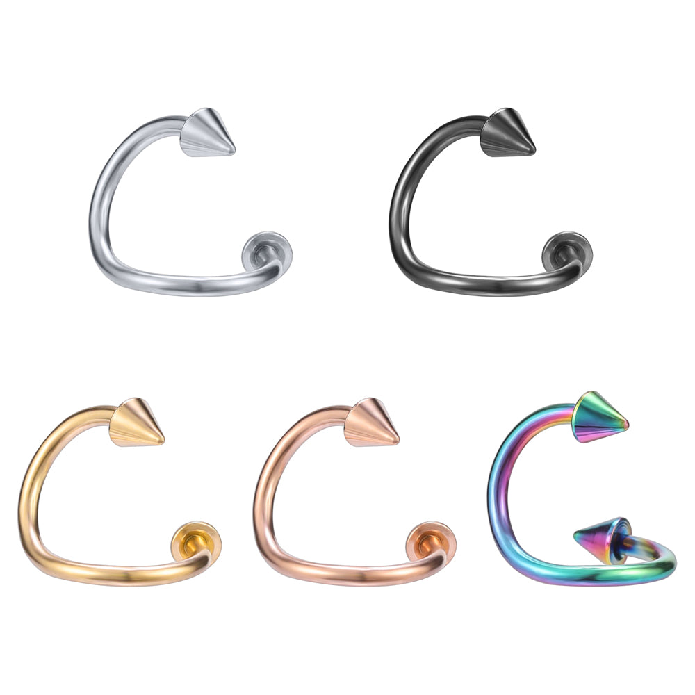 5 Colors 16G Spike Lip Piercing Eyebrow Piercing Stainless Steel Helix Cartilage Piercing