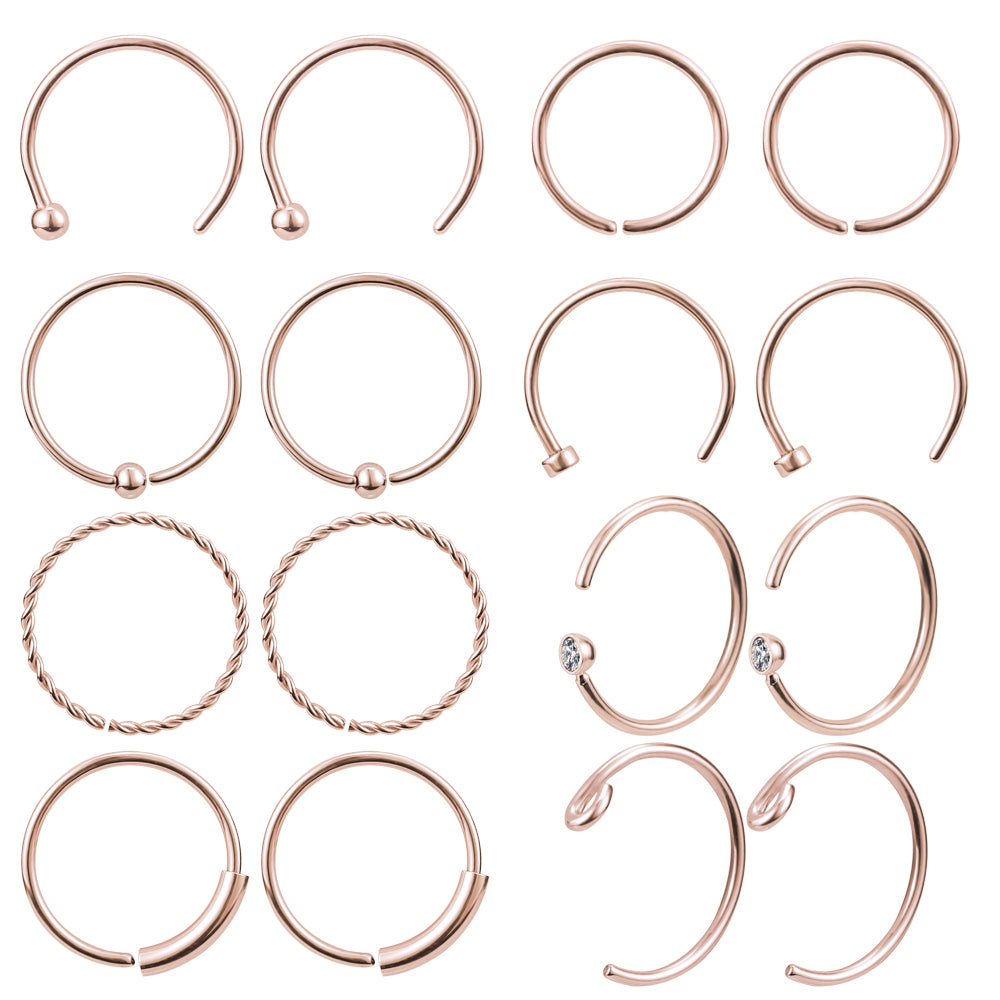 16pcs-lot-20g-rose-gold-nose-septum-rings-stainless-steel-helix-cartilage-piercing-econonmic-set