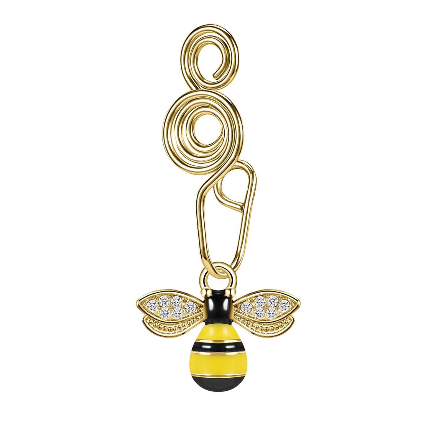 16g-gold-u-shaped-nose-clip-white-yellow-bee-pendant-fake-nose-ring