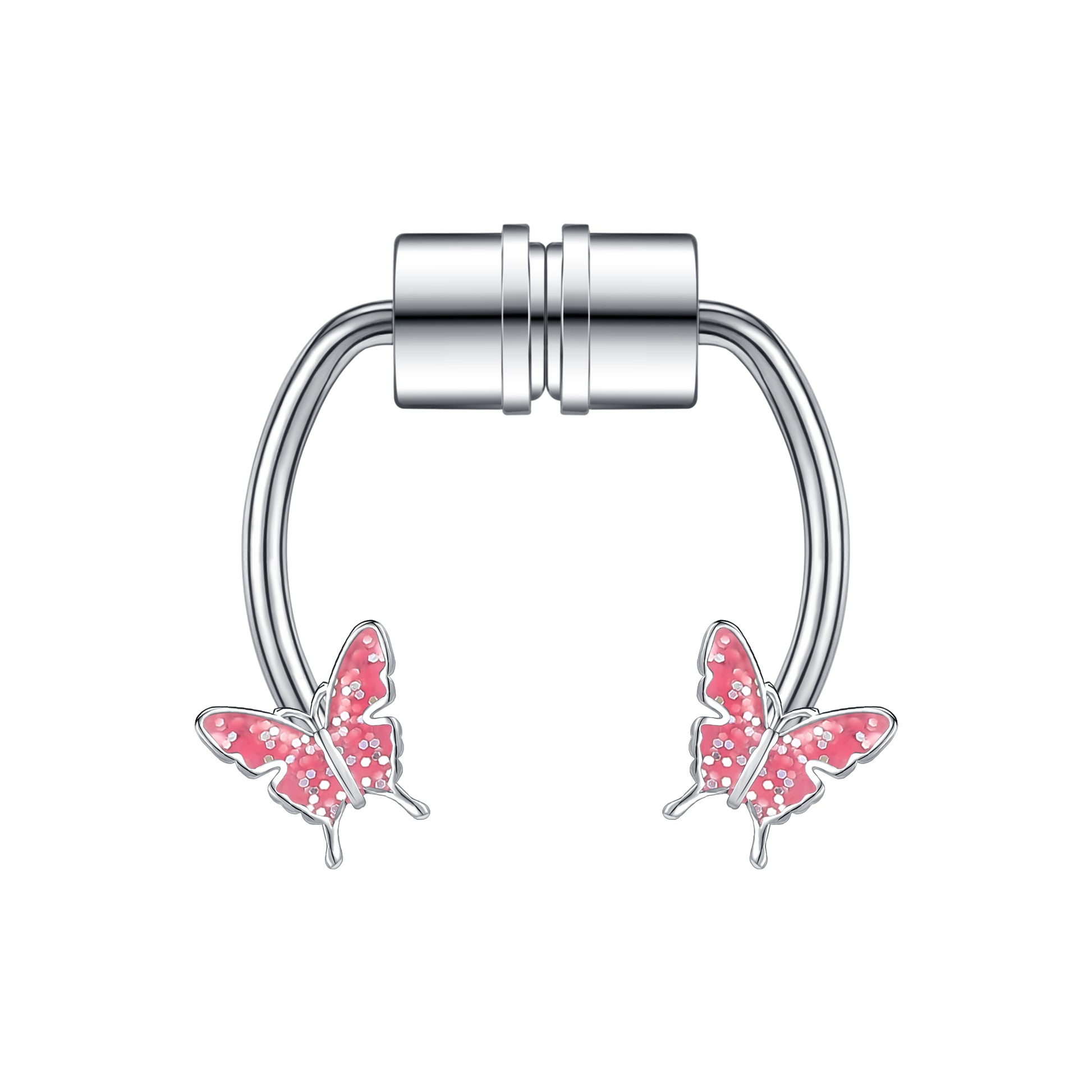 16g-3-colors-fake-nose-ring-copper-butterfly-magnet-septum-ring