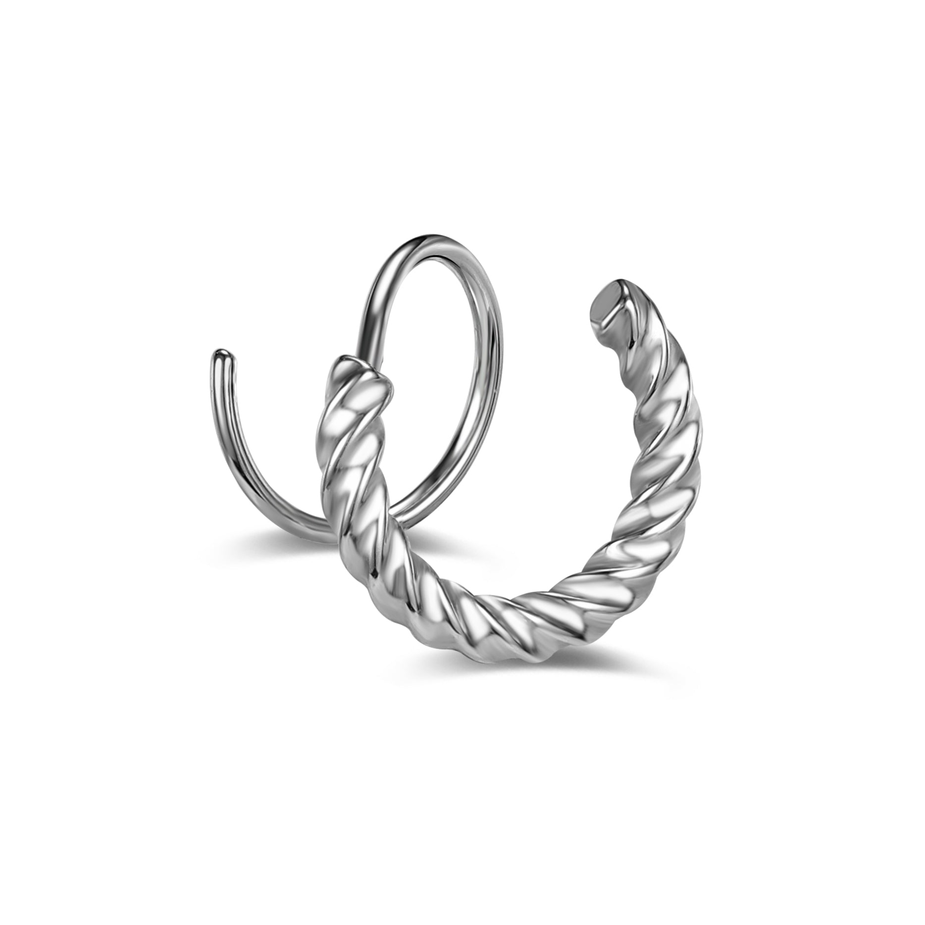 16g-double-ring-clicker-nose-ring-sprial-cartilage-helix-piercing