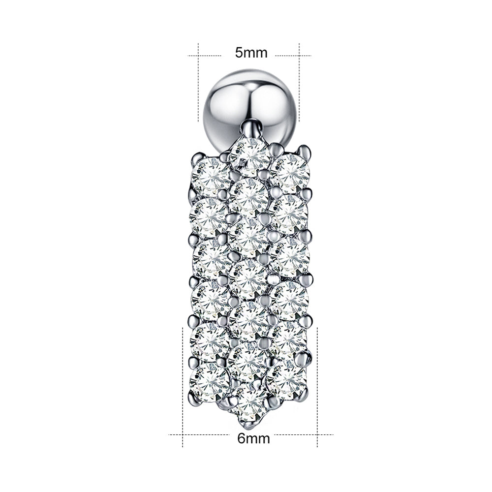 14g Bottom Belly Button Piercing Full-Zirconia Navel Ring Piercing Jewelry