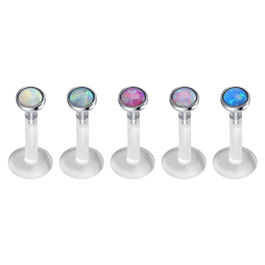 16G 5 Colors Opal Labret Rings Acrylic Conch Tragus Helix Monroe Lip Piercing