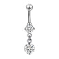 Classic Round Zirconia Dangle Belly Piercing Navel Ring Body Jewelry