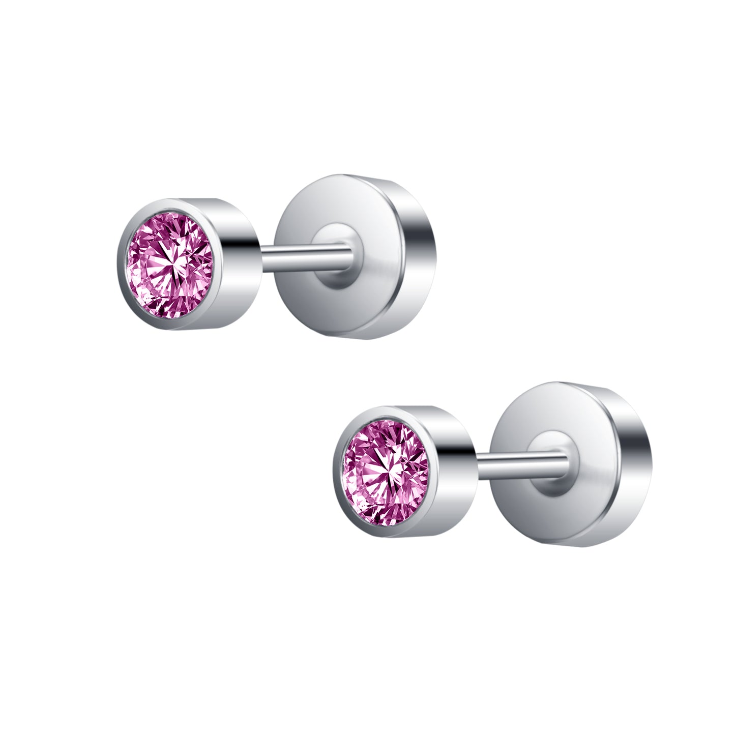 Kids Girls Stud Earring Purple Crystal Ear Stud Jewelry