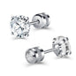 2~8mm 20G White Zircon Stud Earring 5 Colors Ear Stud Jewelry