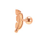 16G Rose Gold Leaf Stud Earring Silver Ear Stud Jewelry