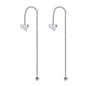 20G Heart Dangle Stud Earring Chain Ear Stud Jewelry