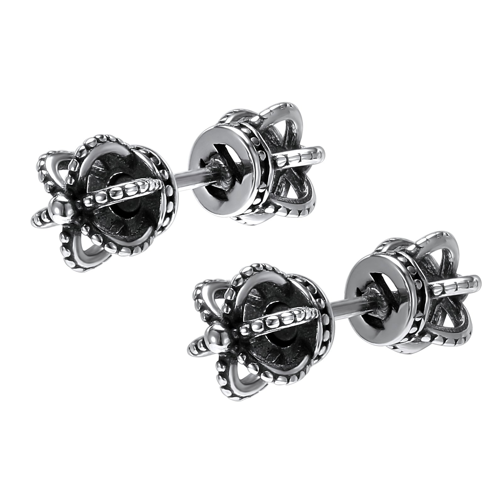 16g-double-crown-stud-earring-black-ear-stud-jewelry