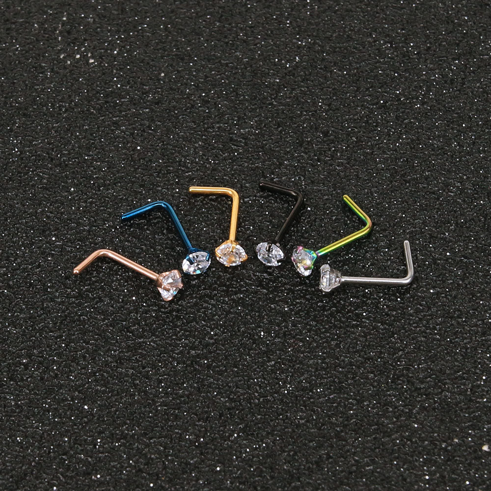 6pcs-Set-20g-Cubic-Zirconia-Nose-Stud-Piercing-L-Shaped-Economic-Set