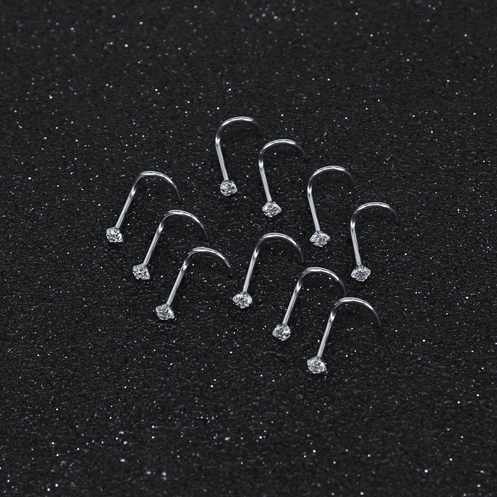 10Pcs-Set-20g-Nose-Studs-Piercing-Surgical-Steel-Screws-Nose-Rings-Economic-Set