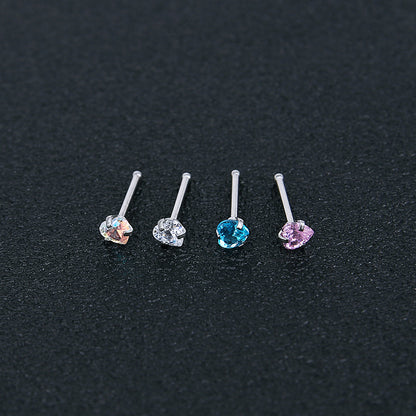 3pcs/set 20g Nose Studs Round Star Heart Shape Cubic Zirconia Nose Piercing-Economic Set