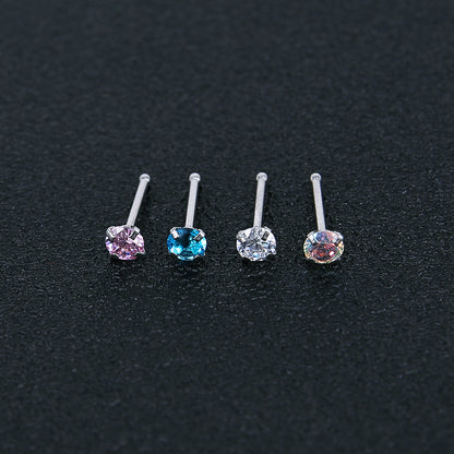 3pcs/set 20g Nose Studs Round Star Heart Shape Cubic Zirconia Nose Piercing-Economic Set