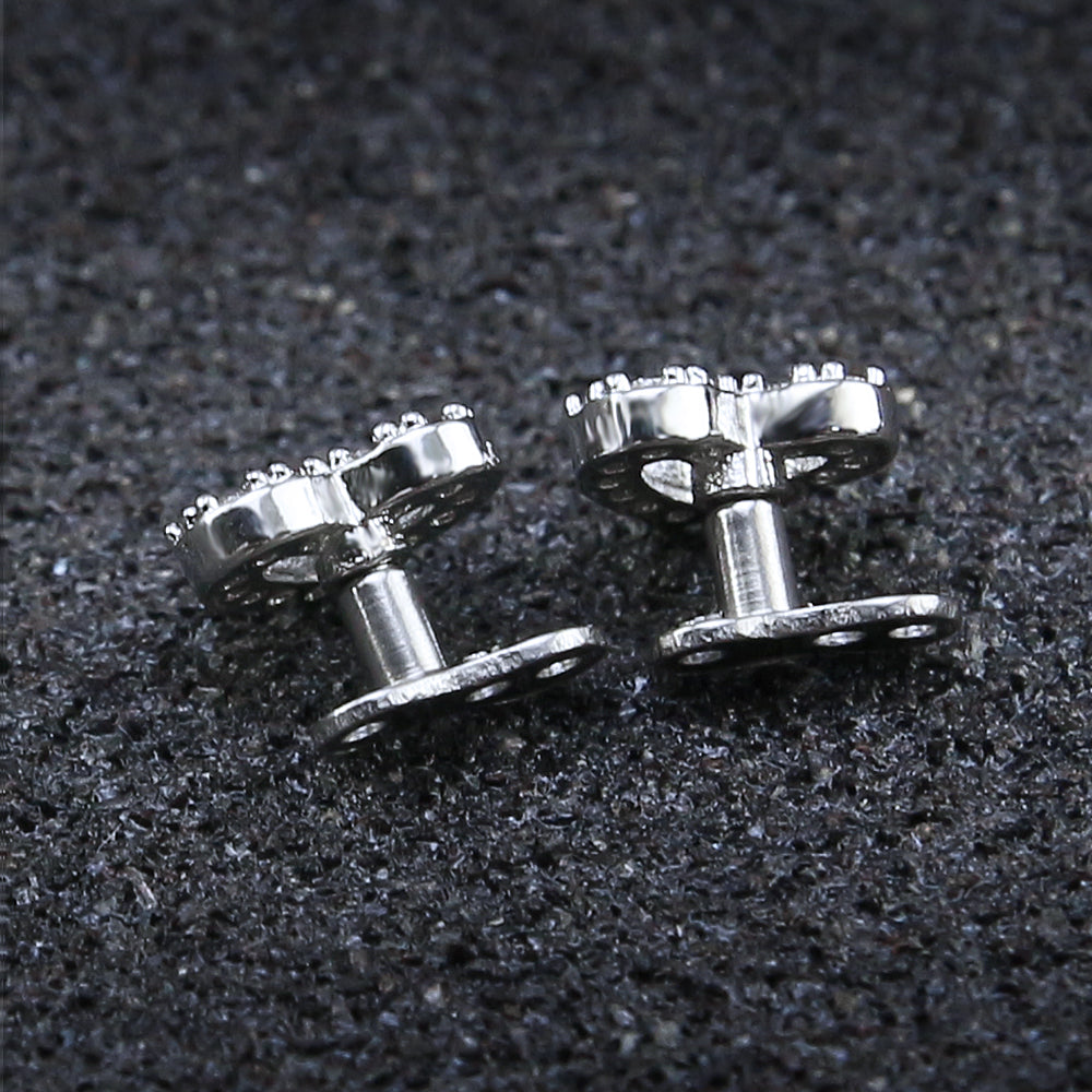 14g Heart Cubic Zirconia Dermal Anchor Tops & Surgical Steel Base Microdermals