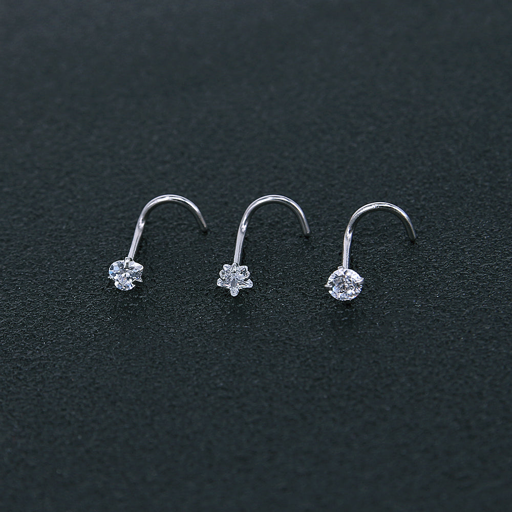 3-pcs-Set-20g-Nose-Stud-Piercing-Star-Round-Heart-Shape-Nose-Screws-Economic-Set