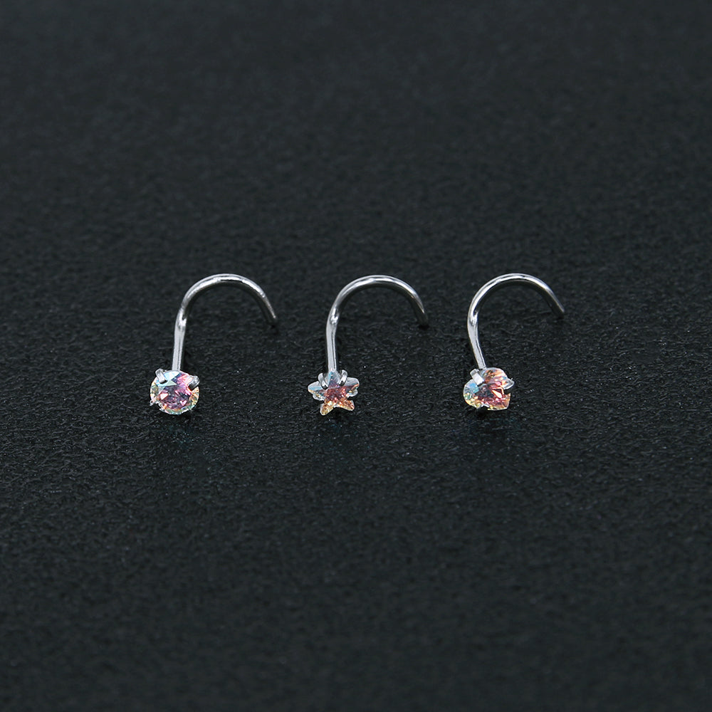 3-pcs-Set-20g-Nose-Stud-Piercing-Star-Round-Heart-Shape-Nose-Screws-Economic-Set