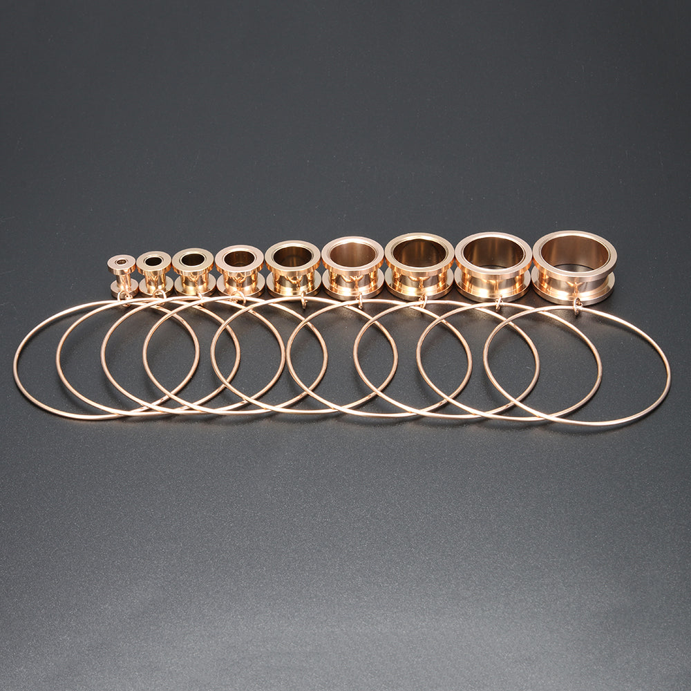 rose gold ear gauges