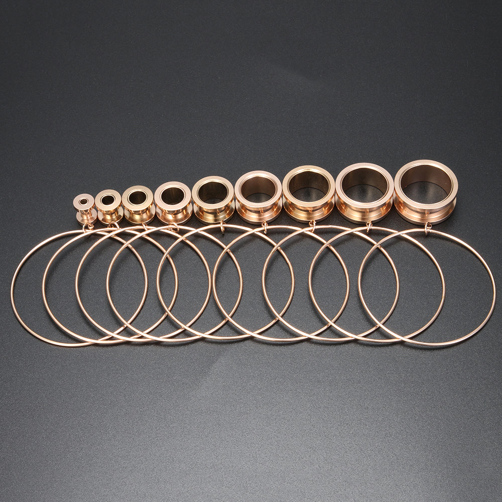 rose gold ear gauges